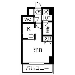 プルミエ志賀本通 ワンルームの間取図画像