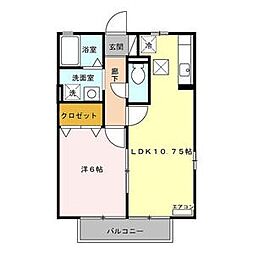 エスポワール 1LDKの間取図画像