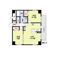 P-SQUAREShumoku3 2LDKの間取図画像
