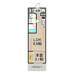 プライムアーバン泉 1LDKの間取図画像