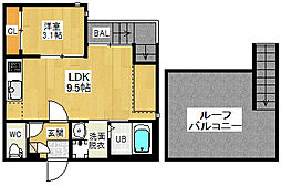 グランティッククオーレ 1LDKの間取図画像