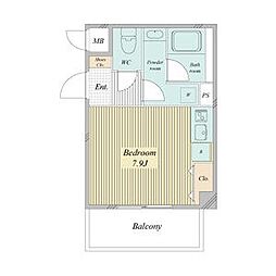レジディア高岳 ワンルームの間取図画像