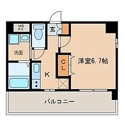 アヴェニールヤサカ 1Kの間取図画像