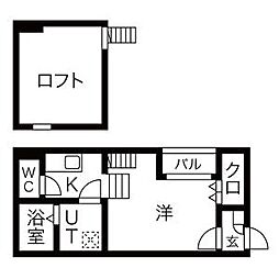 サンブラスハイム大曽根 1Kの間取図画像