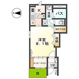 サンセットビュー 1Kの間取図画像