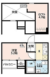 メゾン・ド・カナール2 1Kの間取図画像