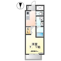 プリオール椿part2 1Kの間取図画像