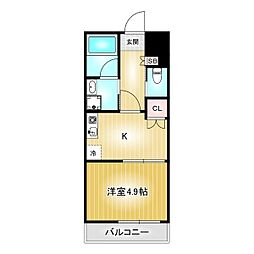 第81プロスパービル 1Kの間取図画像