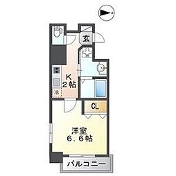 ザレジデンス志賀本通 1Kの間取図画像