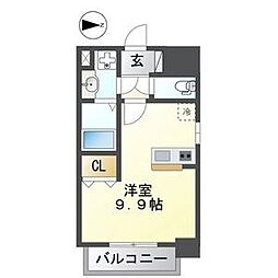 ザレジデンス志賀本通 ワンルームの間取図画像