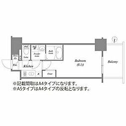 エスリード新栄マルス 1Kの間取図画像