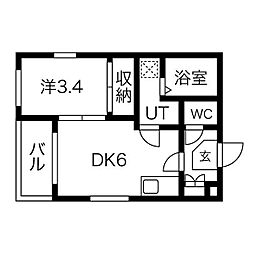 ハーモニーテラス児玉4 1DKの間取図画像