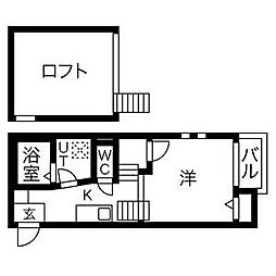 Creo志賀本通 1SKの間取図画像