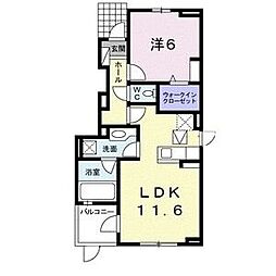風音2 1LDKの間取図画像