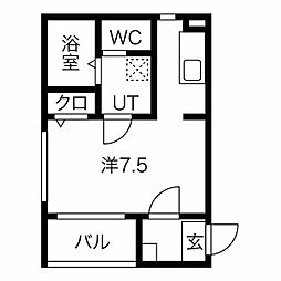 ハーモニーテラス上飯田通1 ワンルームの間取図画像