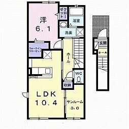 ラ・ルーチェ1 1LDKの間取図画像