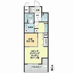 プレイス白壁 1LDKの間取図画像