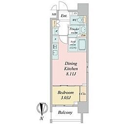 LIVCITY泉 1LDKの間取図画像