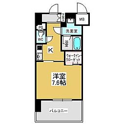 エスペランサ葵 1Kの間取図画像