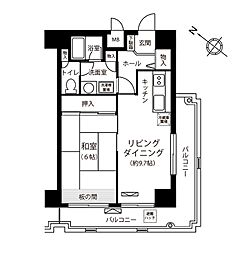ピュアシティ横浜2 1LDKの間取図画像
