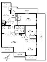 鶴見西パーク・ホームズ 4LDKの間取図画像