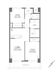 ダイアパレス保土ヶ谷 2LDKの間取図画像