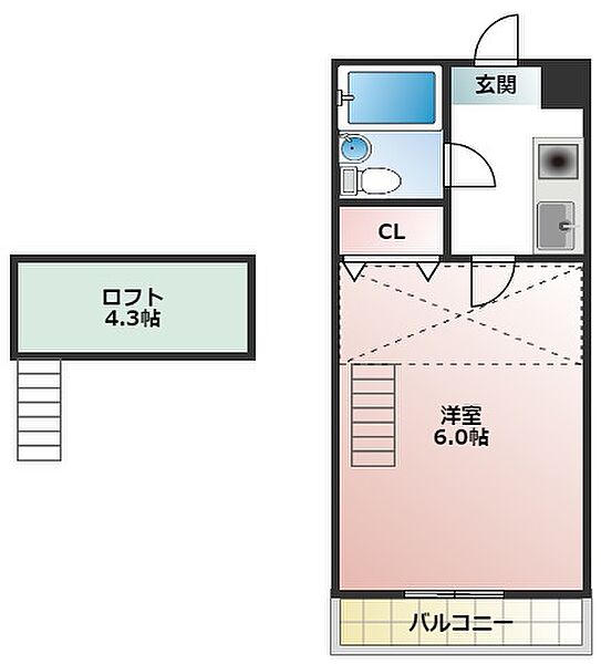 桜リバーテラス ｜大阪府大阪市浪速区桜川4丁目(賃貸アパート1K・2階・15.30㎡)の写真 その3