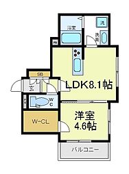 シャーメゾン阿倍野筋 1LDKの間取図画像