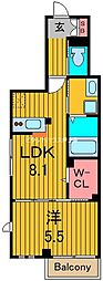 グランジェイド 1LDKの間取図画像
