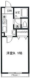 シンフォニア 1Kの間取図画像