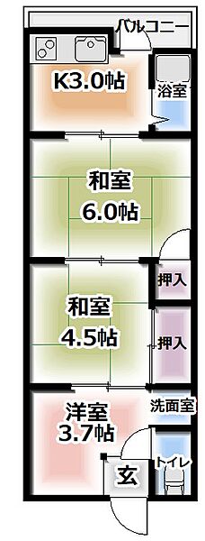 東野マンション ｜大阪府門真市打越町(賃貸アパート2K・2階・35.00㎡)の写真 その1