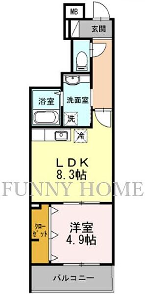 東京都世田谷区代田1丁目(賃貸マンション1LDK・1階・37.03㎡)の写真 その2