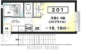 東京都世田谷区赤堤3丁目（賃貸アパート1K・2階・18.18㎡） その2