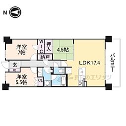 ライオンズ嵯峨天龍寺若宮　西の邸 2階3LDKの間取り