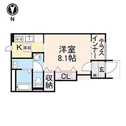 JR福知山線 篠山口駅 徒歩14分の賃貸アパート 1階1Kの間取り
