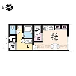 JR舞鶴線 西舞鶴駅 バス12分 天台下車 徒歩5分の賃貸アパート 2階1Kの間取り