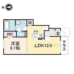 メゾン・レゾナンスIII 1階1LDKの間取り