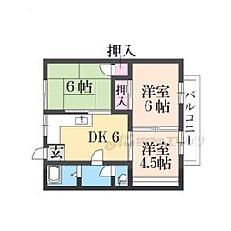 コーポGEN-1 3DKの間取図画像