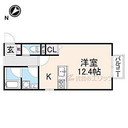 ロックポイントVI 2階1Kの間取り