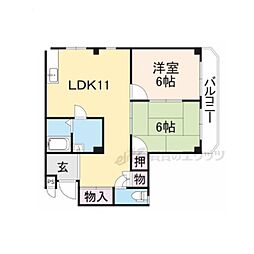 SUNMANSION 2LDKの間取図画像