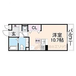 フェアリーシャンテ 1階ワンルームの間取り