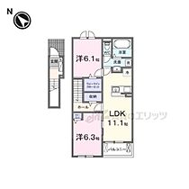 ゼファー・ガーデン 203 ｜ 京都府綾部市大島町（賃貸アパート2LDK・2階・58.60㎡） その2