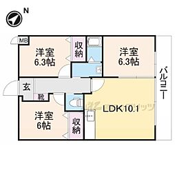 ボアソルチ 3LDKの間取図画像