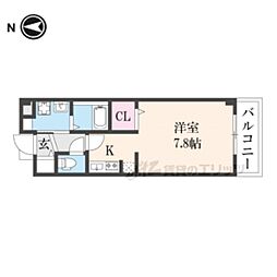 ファインズコート ワンルームの間取図画像