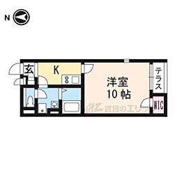レオネクストTaKa2 1Kの間取図画像
