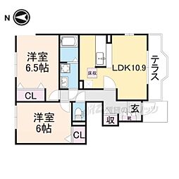 スウィートレジデンス2番館 2LDKの間取図画像