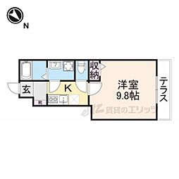 リガシー 1Kの間取図画像