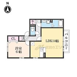 ラ・ピュール・メゾンA 1LDKの間取図画像