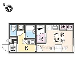 レオパレス大宮 1Kの間取図画像