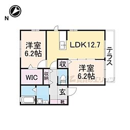 メルヴェイユA 2LDKの間取図画像